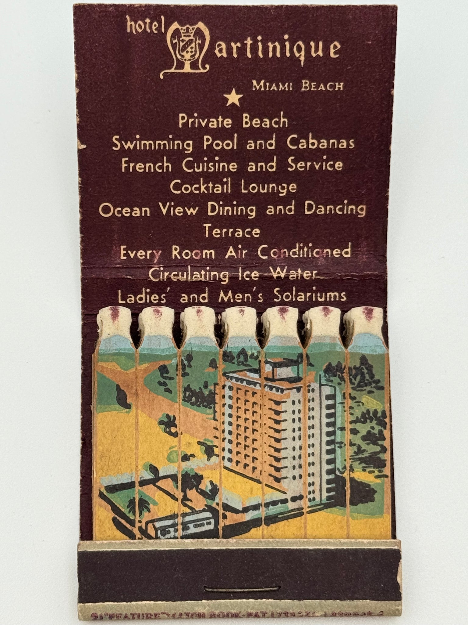 "Hotel Martíneique" Miami Beach, FL Vintage Feature Matchbook
