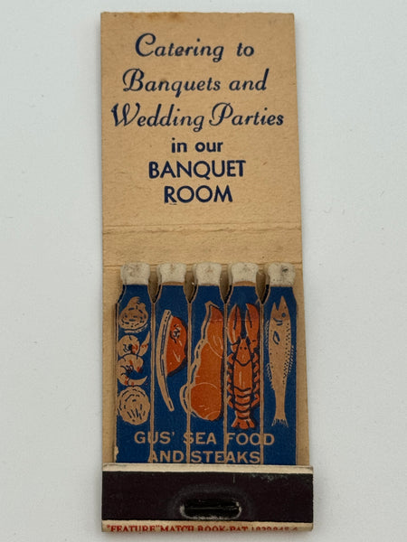"Gus Restaurant and Cocktail Lounge" Kansas City, MO Vintage Feature Matchbook