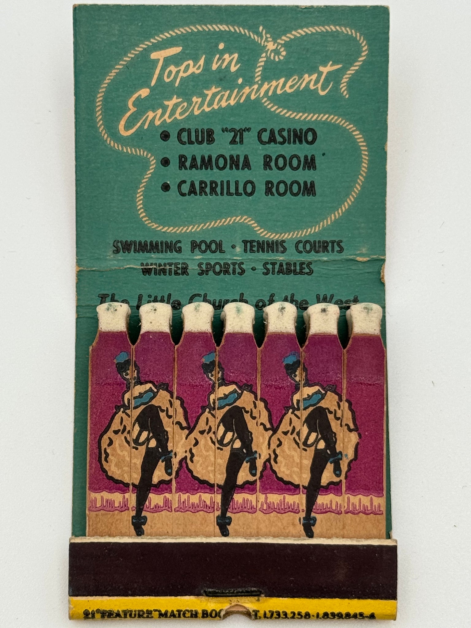 "Hotel Last Frontier" Las Vegas, NV Vintage Feature Matchbook -3