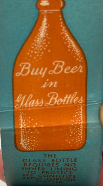 "Glass Bottle" Vintage Feature Matchbook