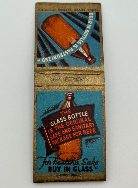 "Glass Bottle" Vintage Feature Matchbook