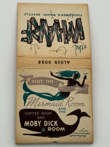 "The Wharf" Seattle, WA Vintage Feature Matchbook