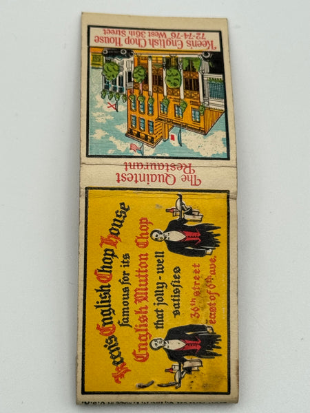 "Keen’s English Chop House" New York, NY Vintage Feature Matchbook