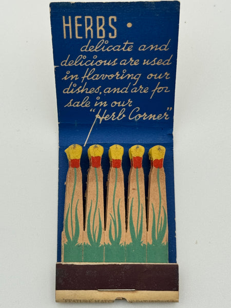 "The Herb Farm" Chester, NJ Vintage Feature Matchbook