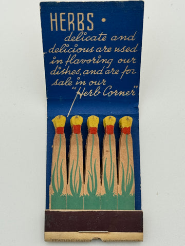"The Herb Farm" Chester, NJ Vintage Feature Matchbook
