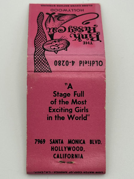 "The Pink Pussycat" Hollywood, CA Vintage Feature Matchbook