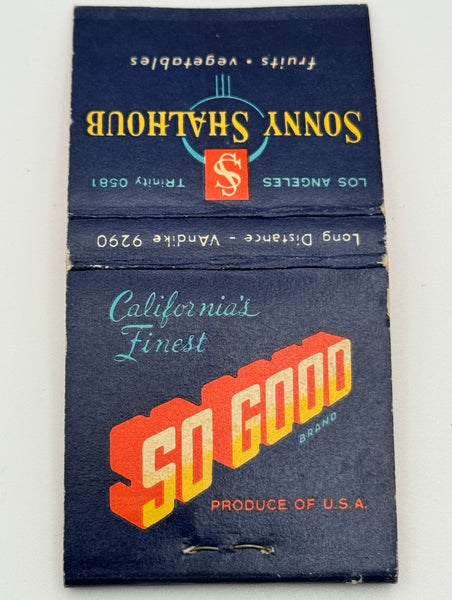 "Sonny Shalhoub" Los Angeles, CA Vintage Feature Matchbook