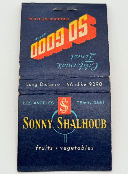 "Sonny Shalhoub" Los Angeles, CA Vintage Feature Matchbook
