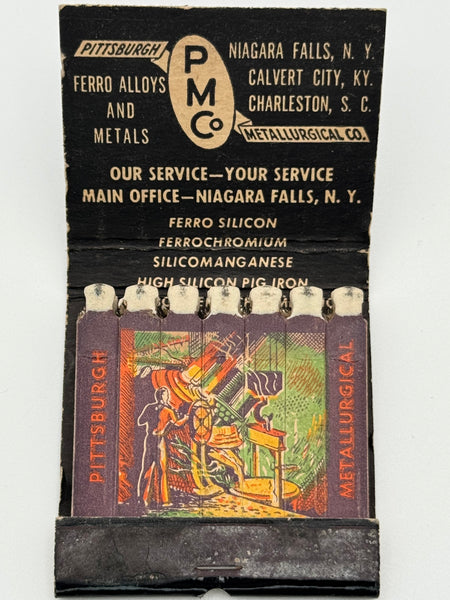"Pittsburgh Metallurgical Co." Vintage Feature Matchbook