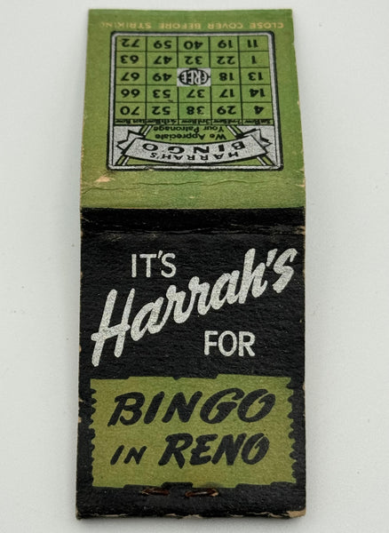 "Harrah’s Club / BINGO" Reno, NV Vintage Feature Matchbook