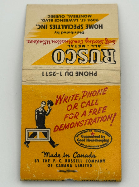 "Rusco" Montreal, Canada Vintage Feature Matchbook