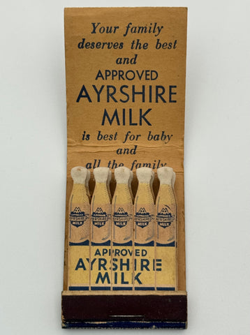 "Ayrshire Milk / Arnold Bros" Canandaigua, NY Vintage Feature Matchbook