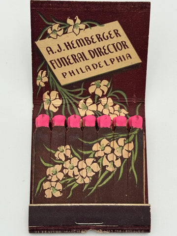 "A.J. Hemberger" Philadelphia, PA Vintage Feature Matchbook