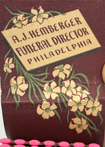 "A.J. Hemberger" Philadelphia, PA Vintage Feature Matchbook