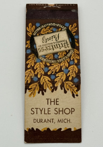 "The Style Shop / Printzess" Durant, MI Vintage Feature Matchbook