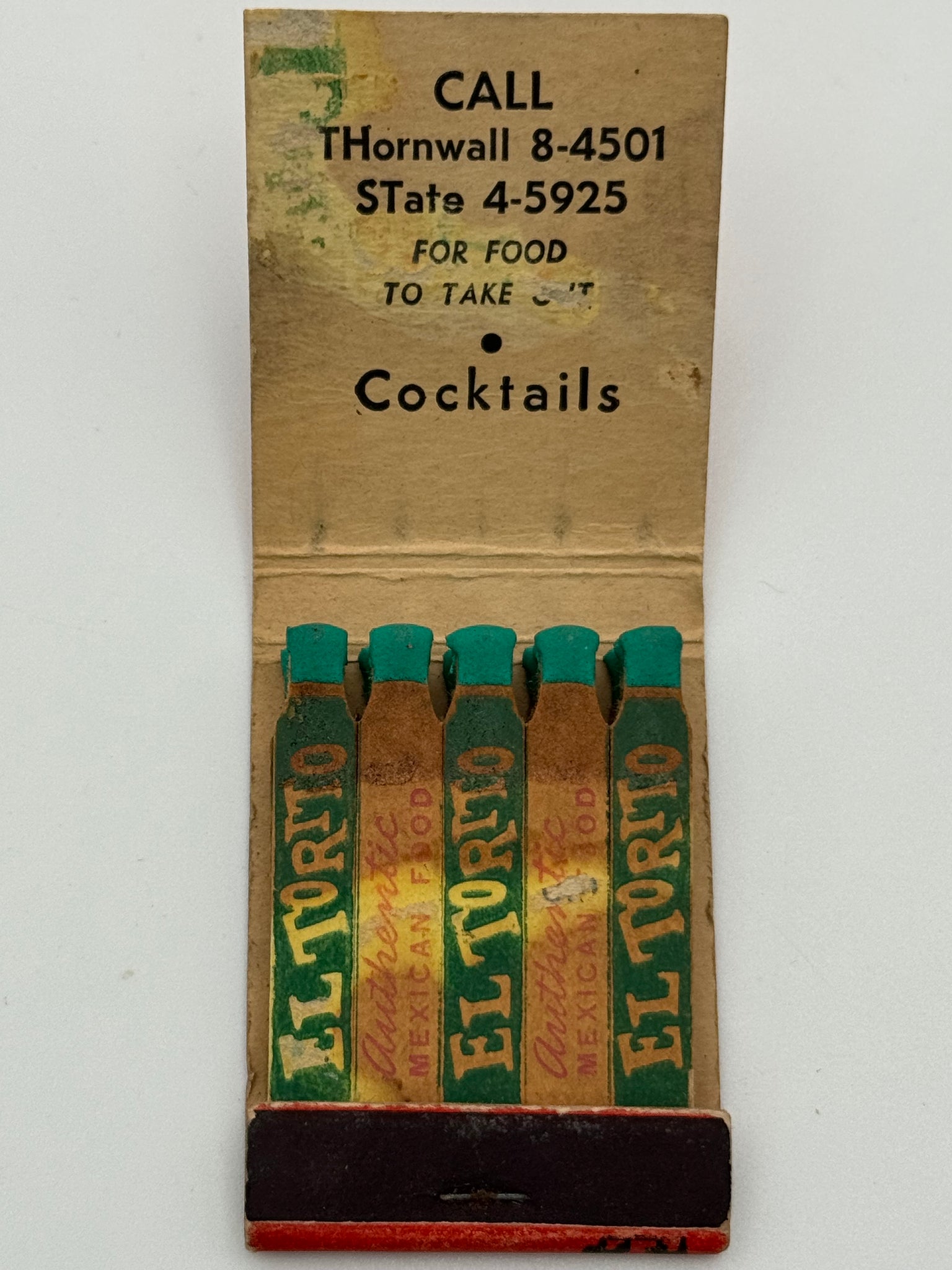 "El Torito" Burbank, CA Vintage Feature Matchbook
