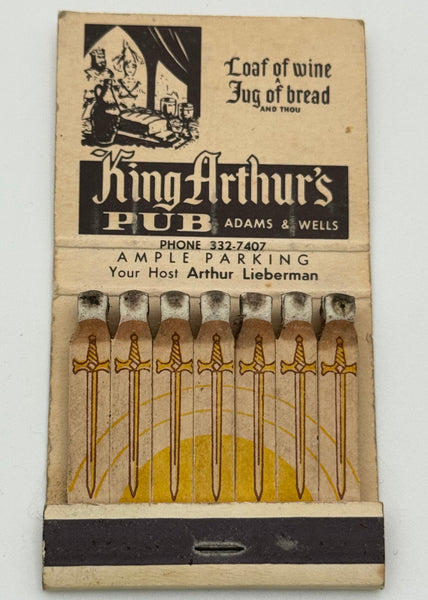 "King Arthur’s Pub" Chicago, IL Vintage Feature Matchbook