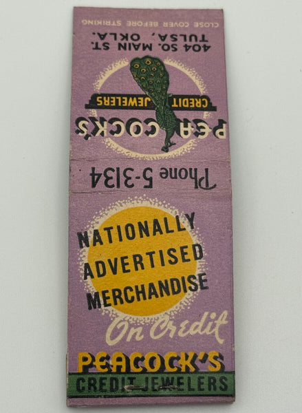 "Peacock’s Credit Jewelers" Tulsa, OK Vintage Feature Matchbook