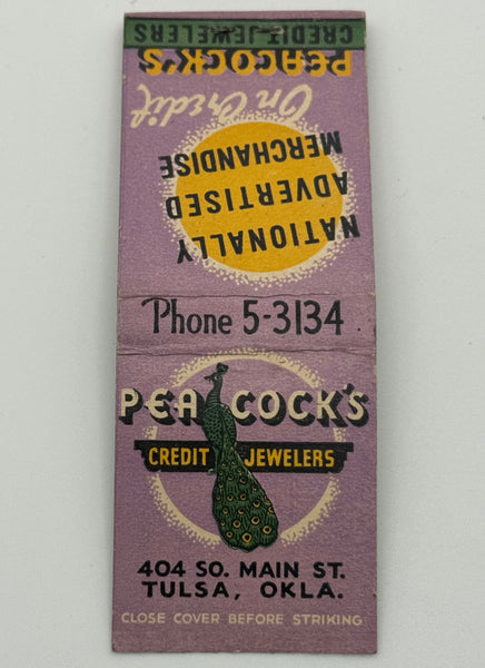 "Peacock’s Credit Jewelers" Tulsa, OK Vintage Feature Matchbook