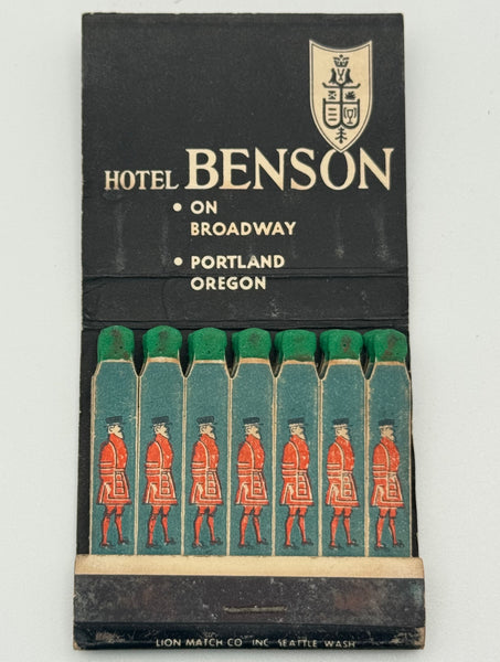 "Hotel Benson / The London Grill and Bar" Vintage Feature Matchbook