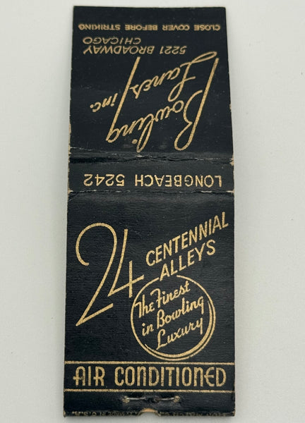 "Bowling Lanes Inc." Vintage Feature Matchbook