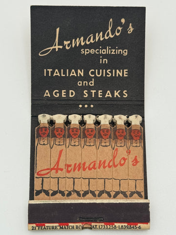 "Armando’s" Chicago, IL Vintage Feature Matchbook -3