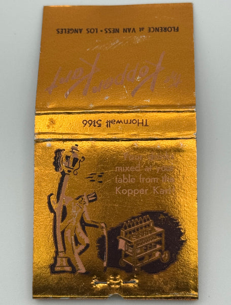 "The Kopper Kart" Los Angeles, CA Vintage Feature Matchbook