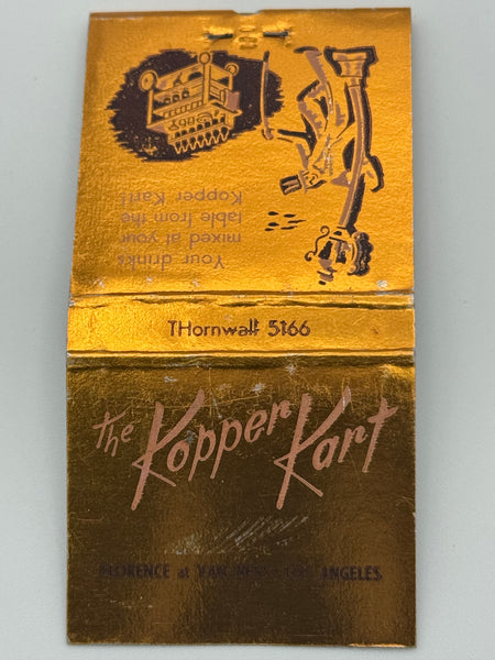 "The Kopper Kart" Los Angeles, CA Vintage Feature Matchbook
