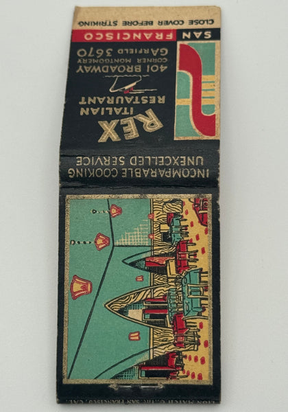 "Rex Italian Restaurant" Vintage Feature Matchbook