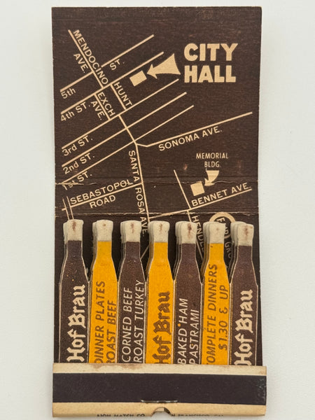 "Stein Haus Hof Brau" Santa Rosa, CA Vintage Feature Matchbook