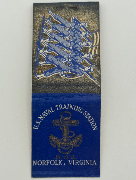 "U.S. Naval Training Station" Norfolk, VA Vintage Feature Matchbook