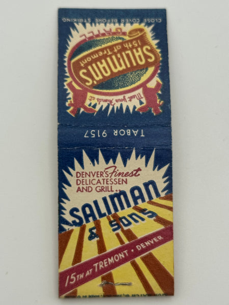 "Saliman & Son" Denver, CO Vintage Feature Matchbook