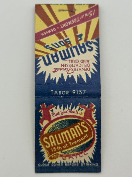 "Saliman & Son" Denver, CO Vintage Feature Matchbook