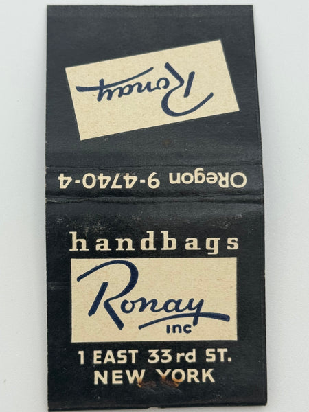 "Ronay Inc." NYC, NY Vintage Feature Matchbook
