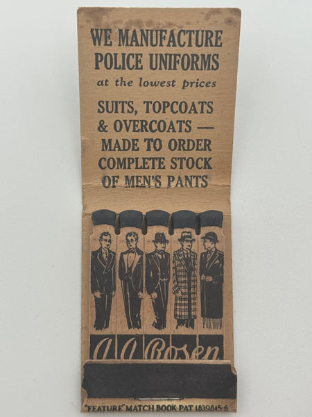 "A.A. Rosen Clothing" Vintage Feature Matchbook