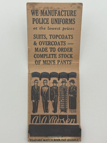 "A.A. Rosen Clothing" Vintage Feature Matchbook