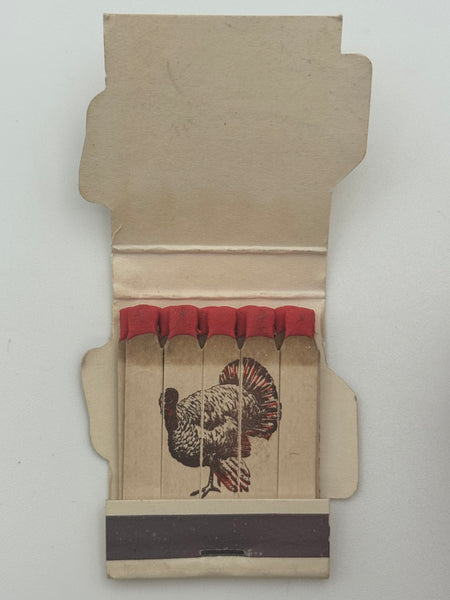 "Hartwig’s Gobbler" Johnson Creek, WI  Vintage Feature Matchbook with a Contour Cover!
