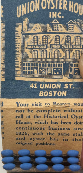 "Union Oyster House Inc." Boston, MA Vintage Feature Matchbook-2