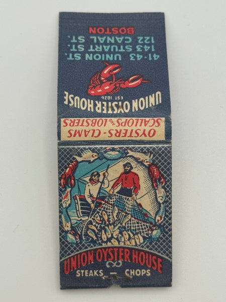 "Union Oyster House Inc." Boston, MA Vintage Feature Matchbook-2