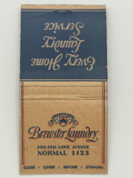 "Brewster Laundry" Normal, IL Vintage Feature Matchbook