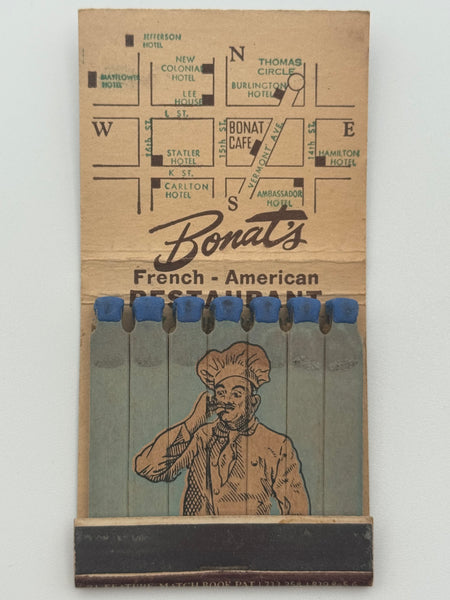 "Bonat’s" Washington, DC Vintage Feature Matchbook