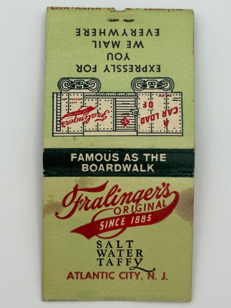 "Fralinger’s Original Salt Water Taffy" Atlantic City, NJ Vintage Feature Matchbook