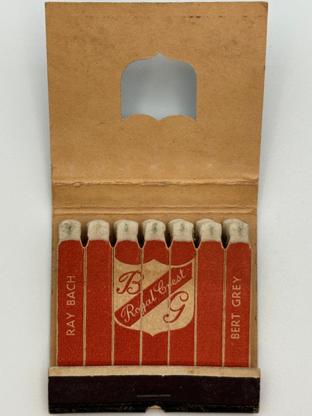"Royal Crest" Los Angeles, CA Vintage Feature Matchbook with a Knot Hole and Easel Back!