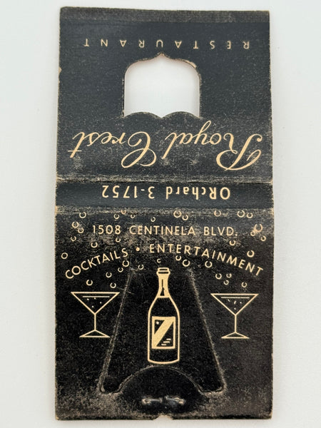 "Royal Crest" Los Angeles, CA Vintage Feature Matchbook with a Knot Hole and Easel Back!