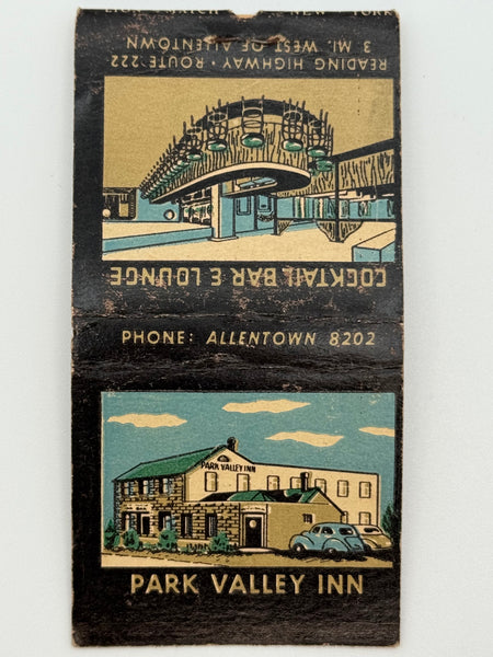 "Park Valley Inn" Allentown, PA Vintage Feature Matchbook