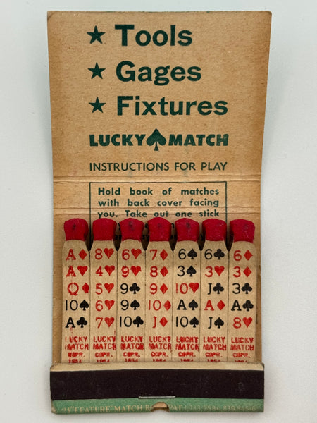 "The Prompt Tool & Gage Co" Detroit, MI Vintage Feature Matchbook