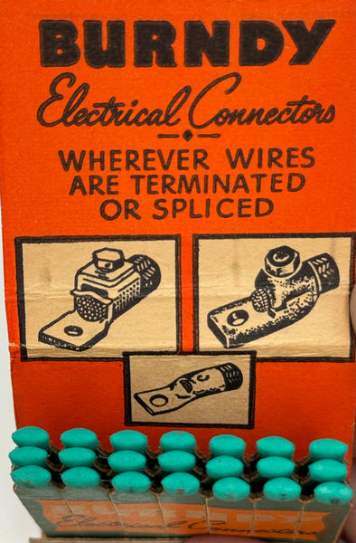 "Alberta Electrical Supplies Limited / Burndy"  Edmonton, Alberta Vintage Feature Matchbook