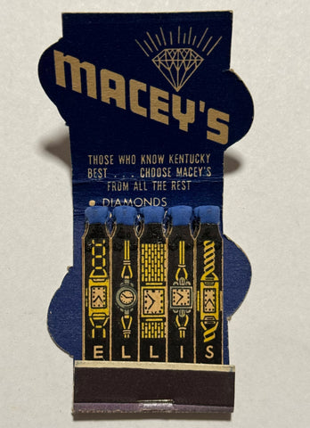 "Macey's Jewelry" Newport KY Vintage Feature Contour Matchbook