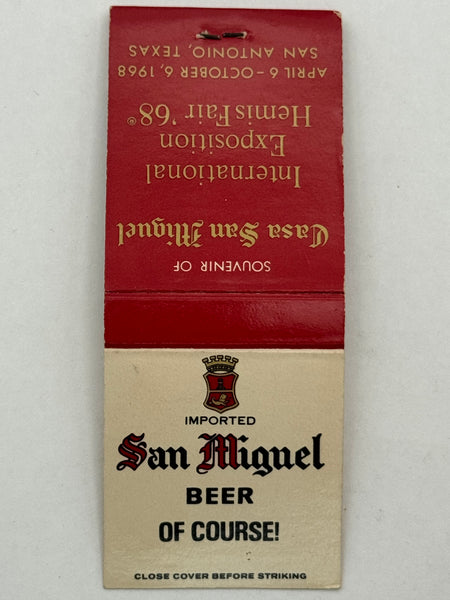 "San Miguel Beer / Casa San Miguel" Vintage Feature Matchbook
