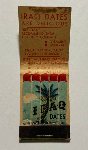 "Iraq Pavilion/ New York Worlds Fair 1939" Vintage Feature Matchbook